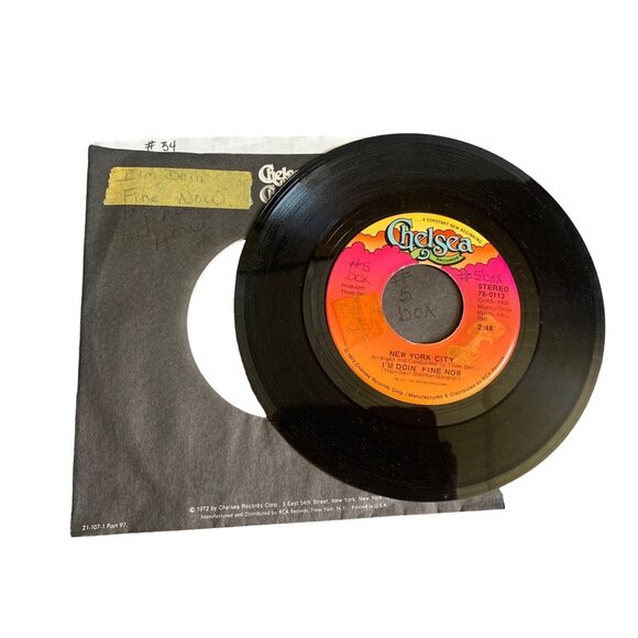 1973 Chelsea Records Vinyl 45 RPM Single: New York City "Aint It So" & "Im Doin - Picture 1 of 2